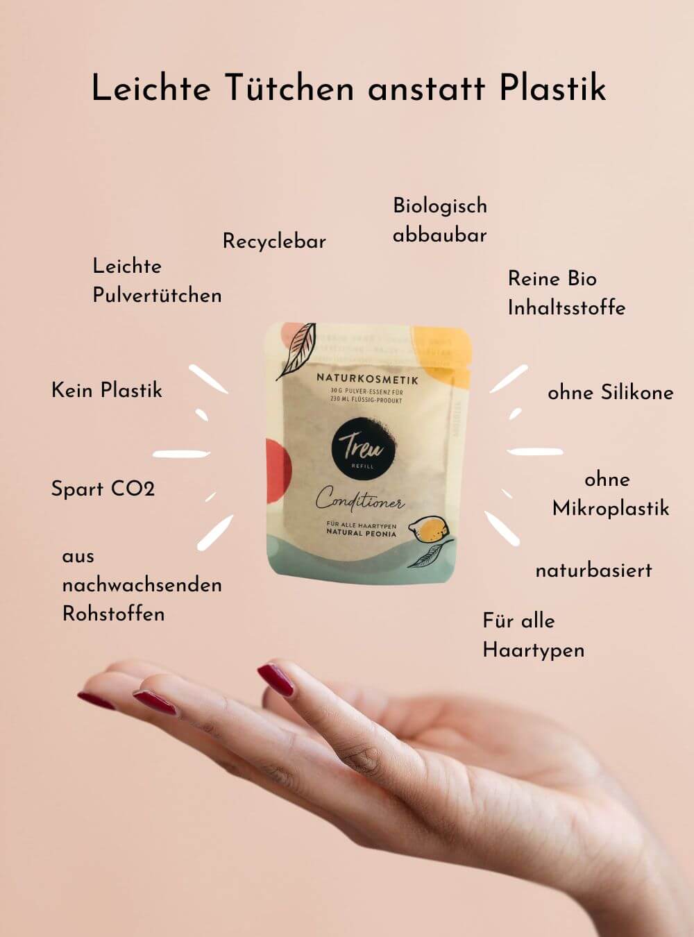 Bio Conditioner Starterset – Pulver mit Refill Flasche aus Polywood