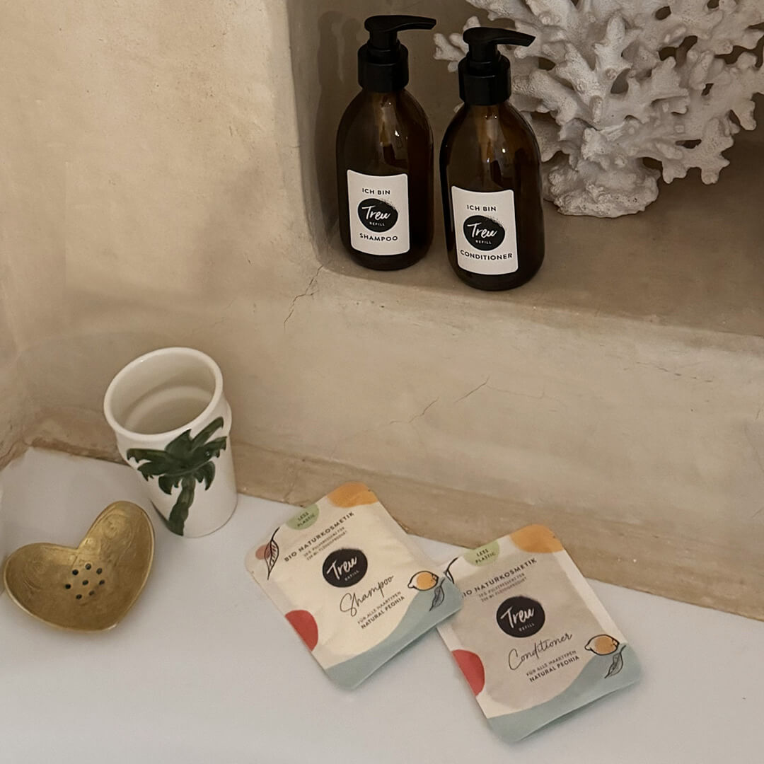 Bio Haarpflege Starterset – Pulver mit Refill Glasflaschen