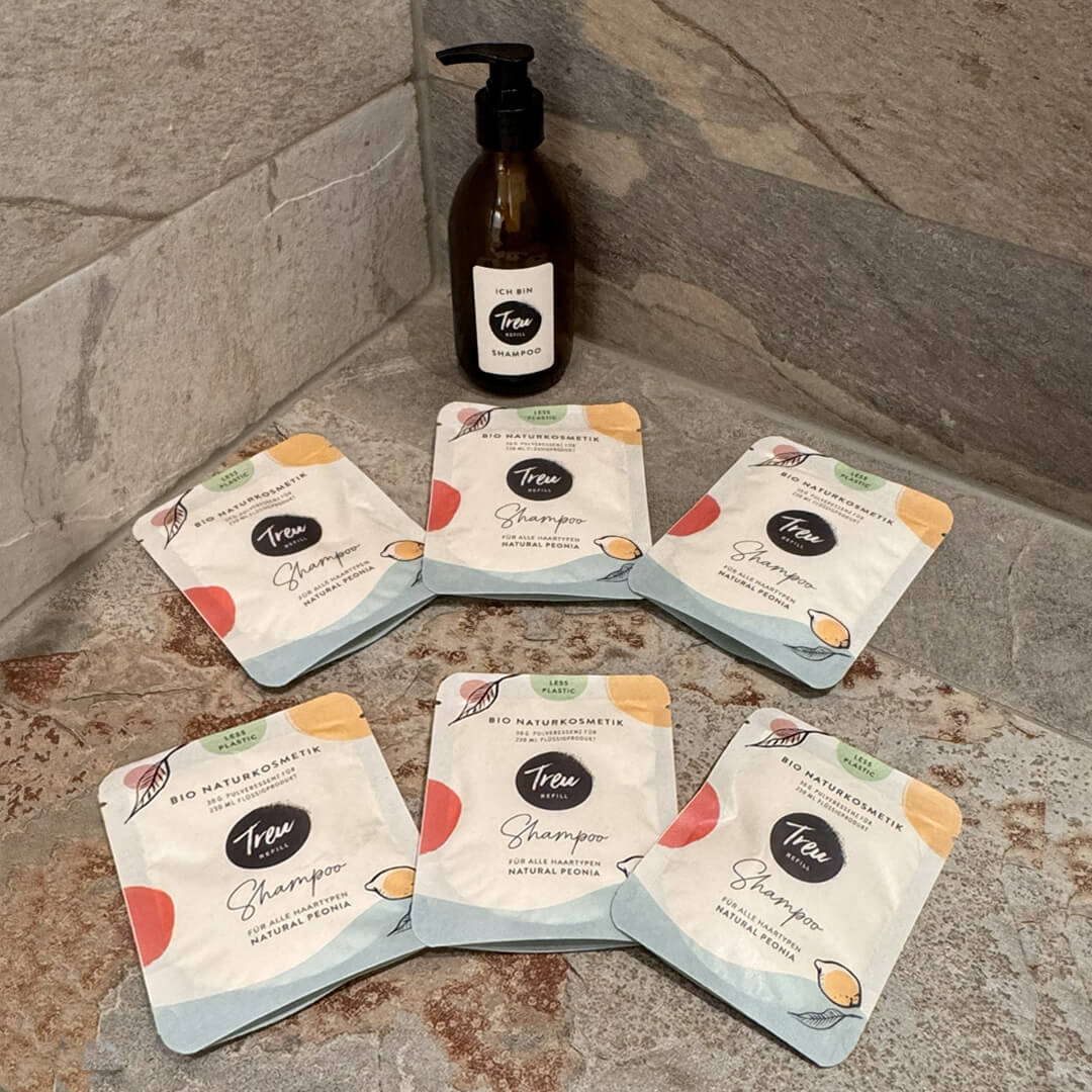 Bio Shampoo Pulver Starterset  – mit Refill Glasflasche