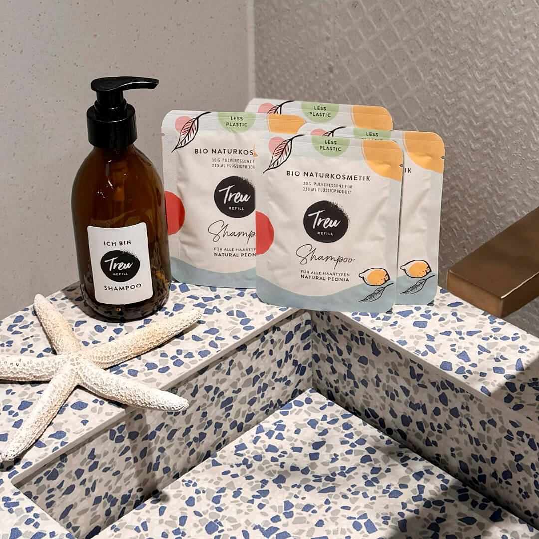 Bio Shampoo Pulver Starterset  – mit Refill Glasflasche