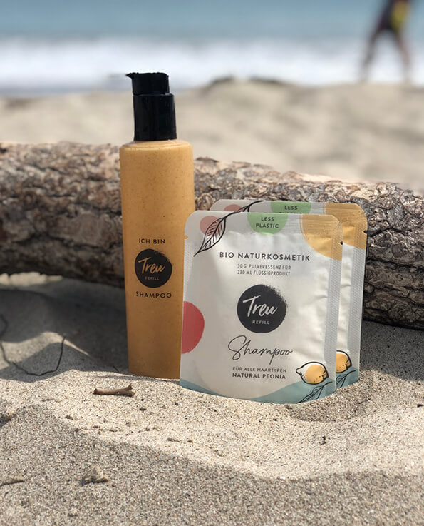 Bio Shampoo Starterset – Pulver mit Refill Flasche aus Polywood