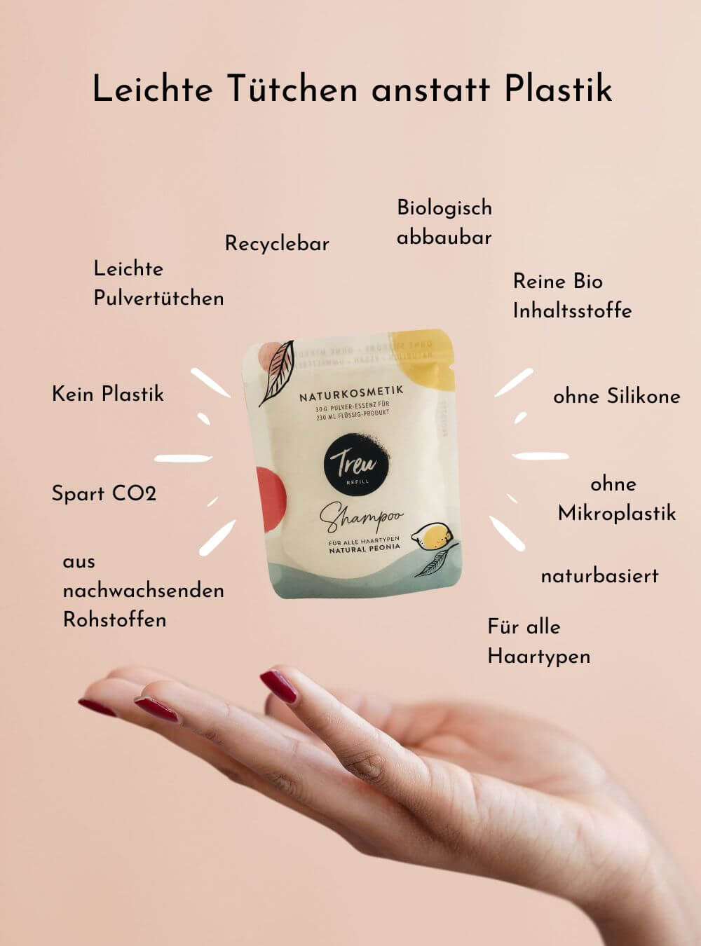 Bio Haarpflege Starterset – Pulver mit Refill Flaschen aus Polywood