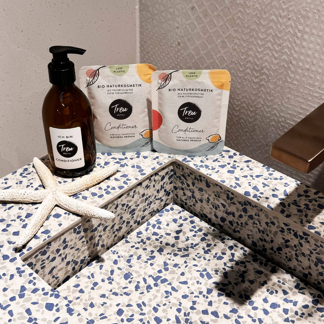 Bio Conditioner Starterset – Pulver mit Refill Glasflasche