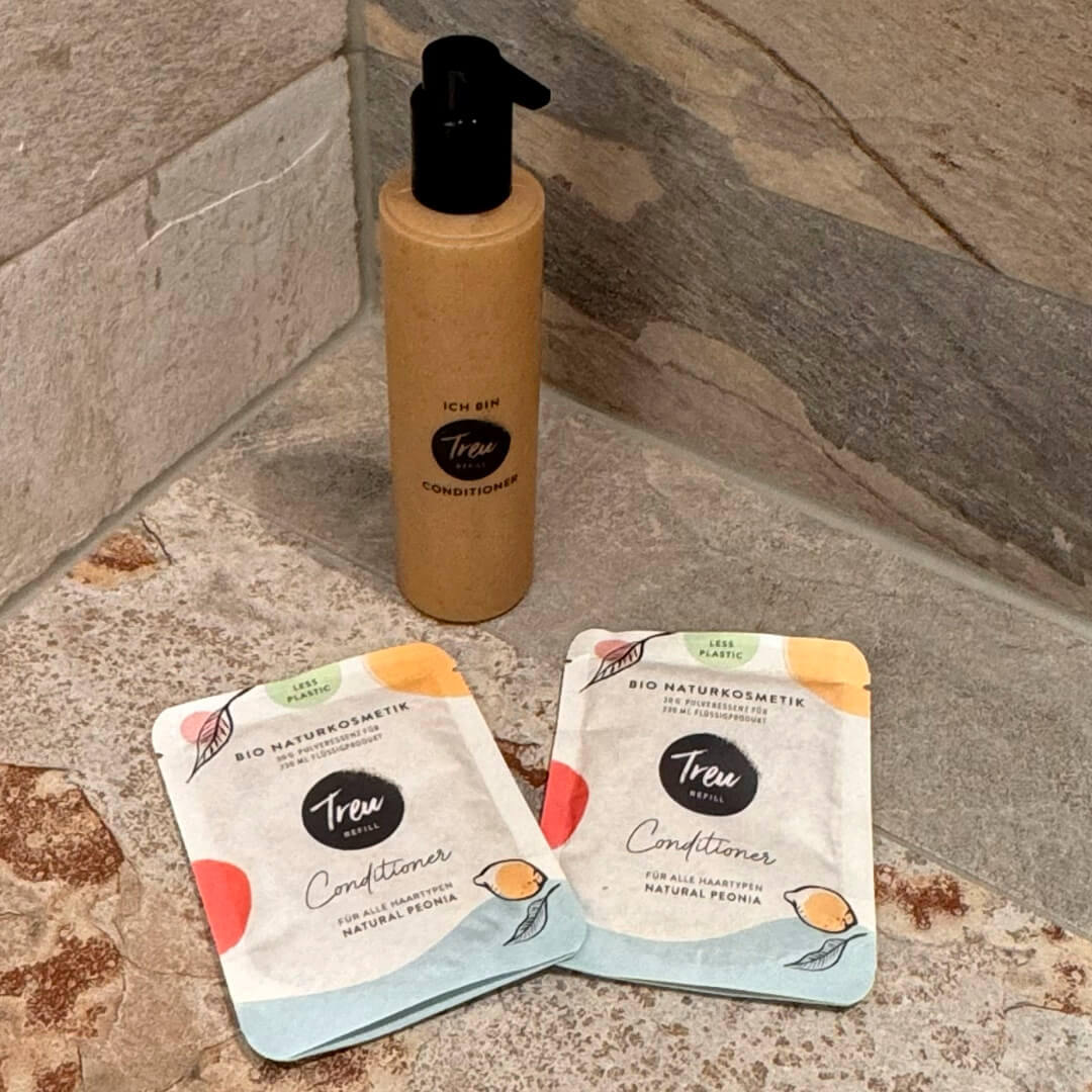 Bio Conditioner Starterset – Pulver mit Refill Flasche aus Polywood