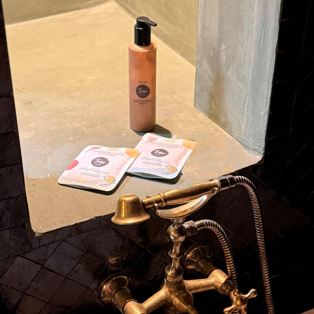 Bio Duschgel Starterset – Pulver mit Refill Flasche aus Polywood