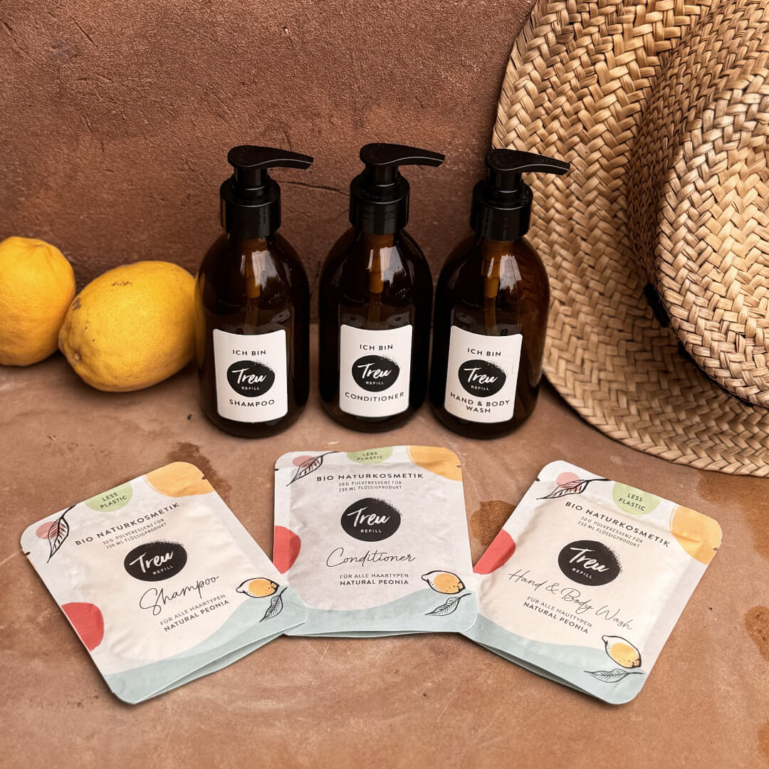 Naturkosmetik Starterset  – Pulver mit Refill Glasflaschen